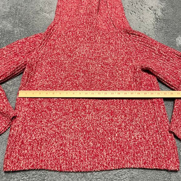 Madewell Sweater Womens XL Wool Blend Off Shoulder Marled Knit  Pink Red - Picture 4 of 8